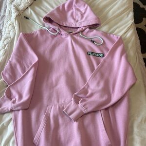 PLAYBOY Missguided Light Pink Oversized Hoodie